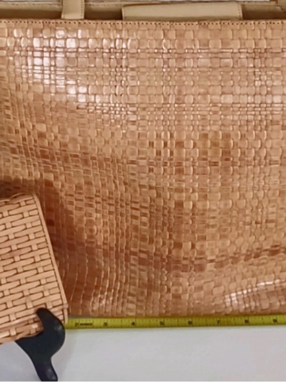 Fossil Woven Tan Leather Tote